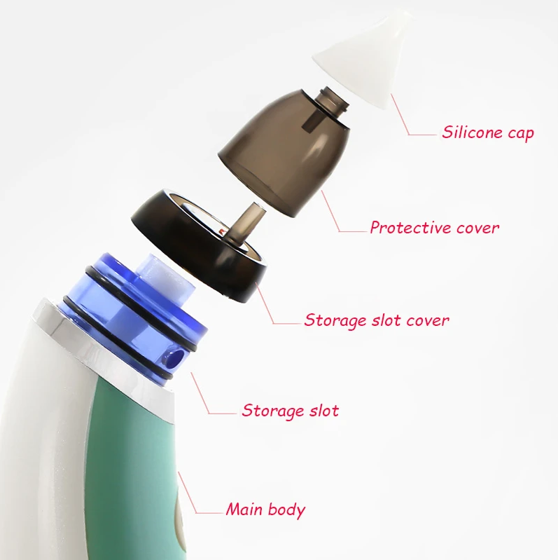 Aspirator nazal electric pentru copii, 5 trepte de putere cu 2 capete de silicon