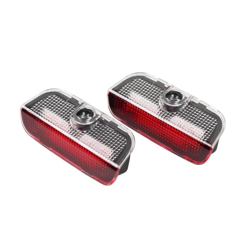 Set 2 Holograme LED cu LOGO Skoda Superb pentru Portiere