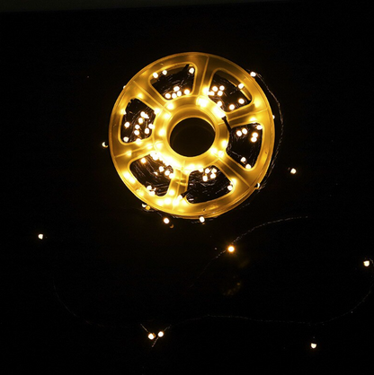 Instalatie LED sir 100m, cu 480 led mare tip diamant, IP 44, 8 jocuri de lumini, Lumina calda