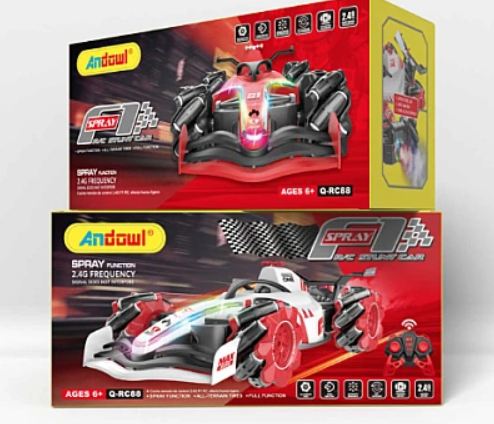 Masina de Jucarie cu Telecomanda F1 Din Plastic Andowl Q RC88 si spray abur