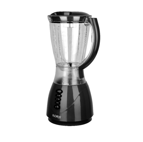 Blender FLORIA ZLN-3080 Negru, Putere 300W, capacitate 1.5L, 3 viteze, Functie puls-Vas plastic