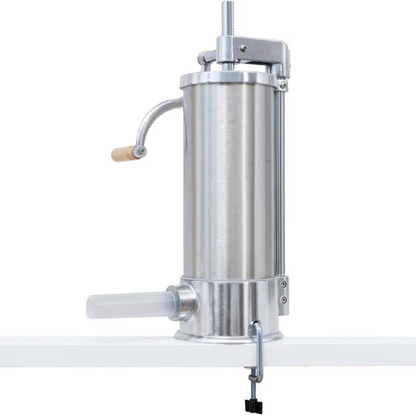Aparat vertical de umplut carnati, capacitate 6 kg, inox, 5 palnii incluse