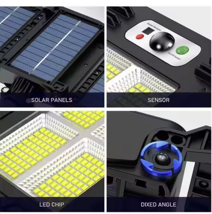 Lampa solara tripla cu Smart Sensor si telecomanda