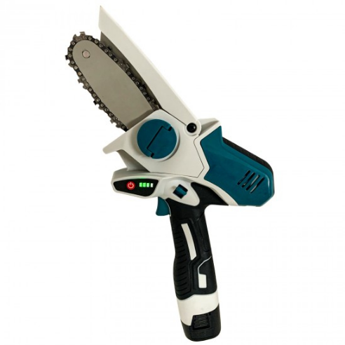 Mini Fierastrau cu lant si lama 4'' Craft tec 2 acumulatori 48w ALBASTRU MX678