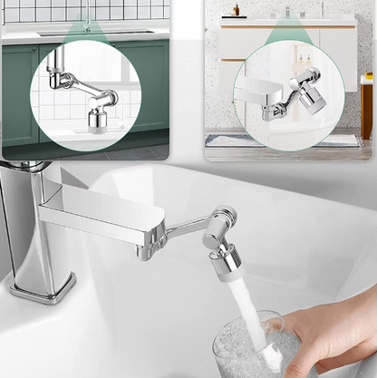 Extensie Robinet Rotativa 1080°, Moduri Multiple De Curgere A Apei, Argintiu