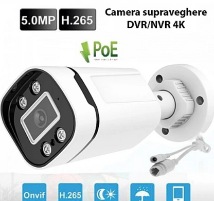 Camera supraveghere DVR/NVR Andowl Q SX070 4K infrarosu 20m IP66 alb