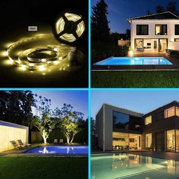 Banda led solara RGB cu panou solar si 5 moduri de iluminat