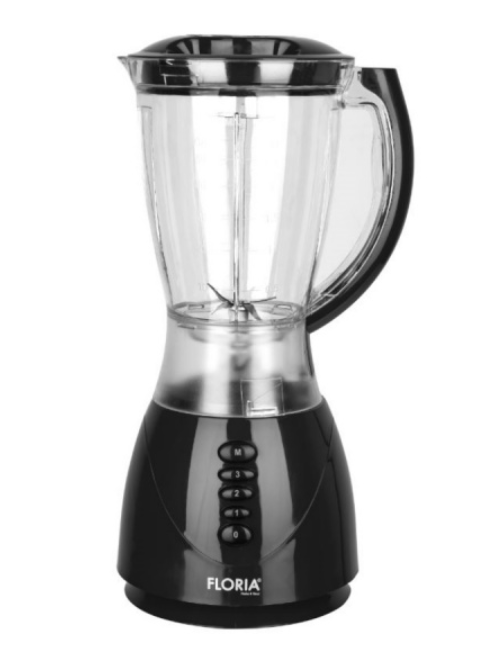 Blender FLORIA ZLN-3080 Negru, Putere 300W, capacitate 1.5L, 3 viteze, Functie puls-Vas plastic