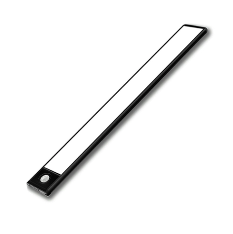 Aplica LED lumina rece si calda, cu senzor de miscare, incarcare USB, 30cm, negru, IP20