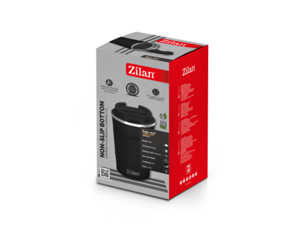 Cana de cafea Zilan ZLN9922 termos, capacitate 510ml, interior din inox, pereti dublii, negru
