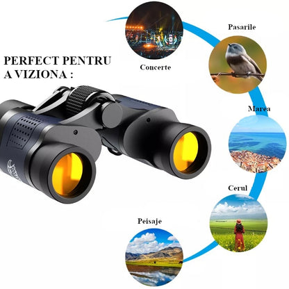 Binoclu Vanatoare Profesional 60x60 Protectie pentru Ochi Lentile Multi-Coated