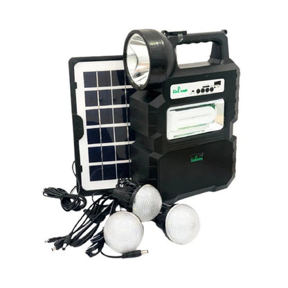 KIT PANOU SOLAR, 10 W, ACUMULATOR LITHIUM, USB, 3 BECURI, BEC ROTATIV INCLUS