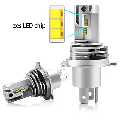 Set 2 Lampi LED M3 H4 cu doua faze putere 55W temperatura 6500K lumina alba
