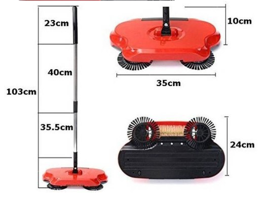 Matura Manuala Telescopica Sweep Drag, Perii Rotative, Rosie