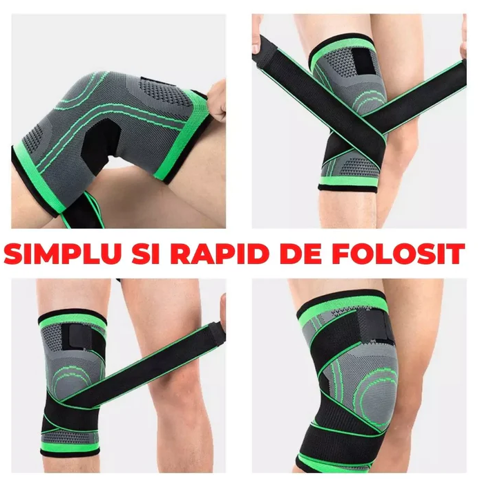 SET 2 Genunchiera elastica ajustabila, Orteza genunchi cu bretele elastice, bandaj pentru genunchi cu compresie respirabila