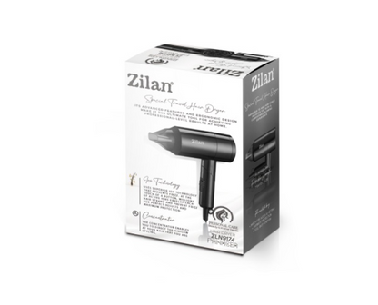Uscator de par Zilan ZLN9174, Maner pliabil, 3 trepte de temperatura, 1800W, 2 trepte de viteza, Functie ionica