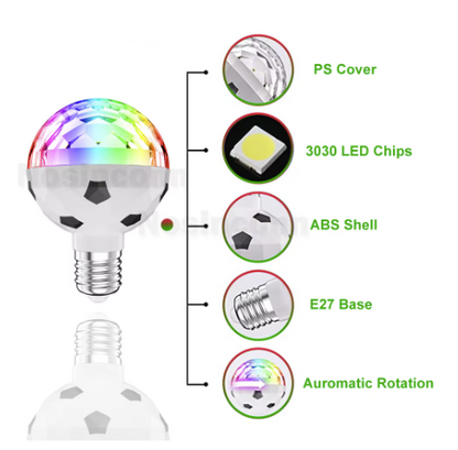 Bec LED E27 rotativ cu lumina ambientala de club
