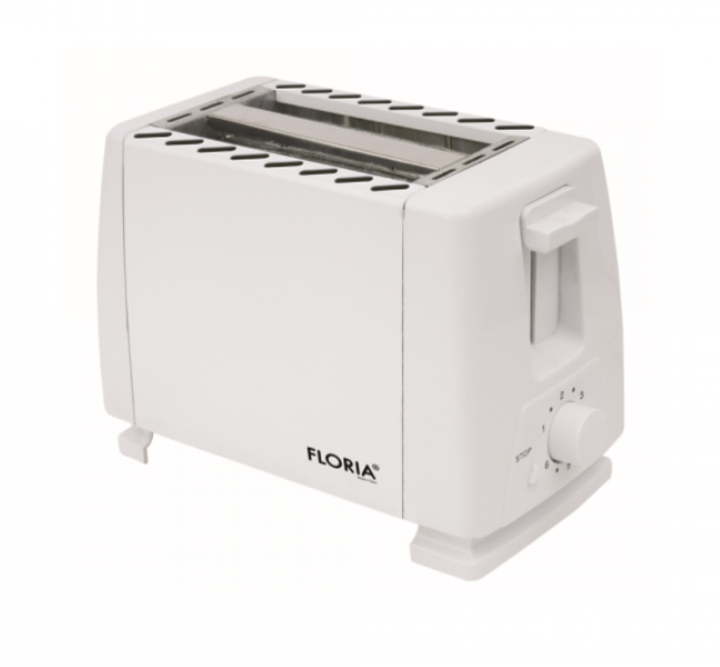Prajitor de paine Floria ZLN1833 Alb, 700W, 7 nivele de control al temperaturii, buton de oprire