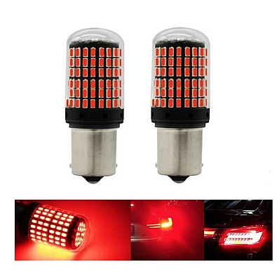 Set 2 Becuri LED Canbus 1156 Pozitie Rosu BA15S P21W 144 LED-uri
