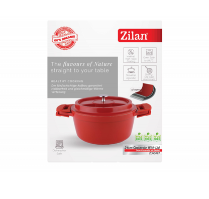 Oala RETRO Zilan ZLN0897 din 5 straturi de material, 24 cm diametru, Capacitate 4L