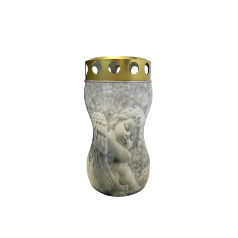 Candela din Plastic 16x8cm Clepsidra cu Ingerasi 50h
