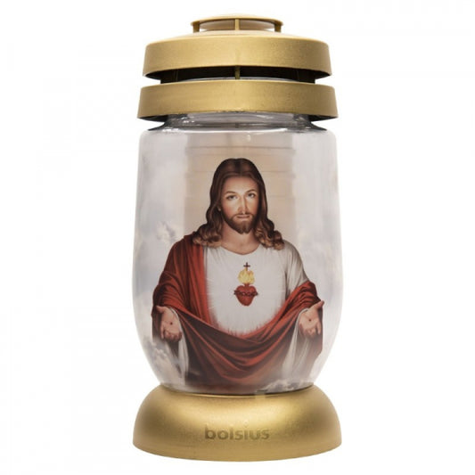Candela Bolsius din Sticla 3l cu Hristos Aurie 36h