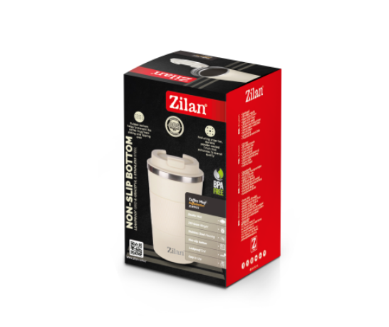 Cana de cafea Zilan ZLN9921 termos, capacitate 510ml, interior din inox, pereti dublii, crem