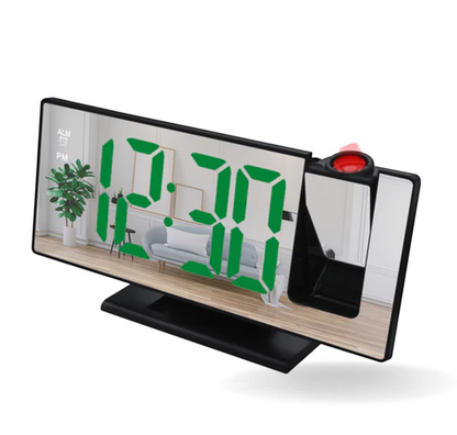 Ceas De Masa Tip Oglinda, Ecran LED Cu Proiectie 3D, Afisare Temperatura, Alarma