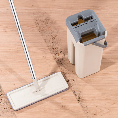 Mop plat Smart Flat, cu găleată dublă și sistem de spălare-stoarcere