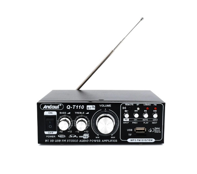 Amplificator Bass Profesional Andowl Q T110 Tip Statie cu Bluetooth Negru
