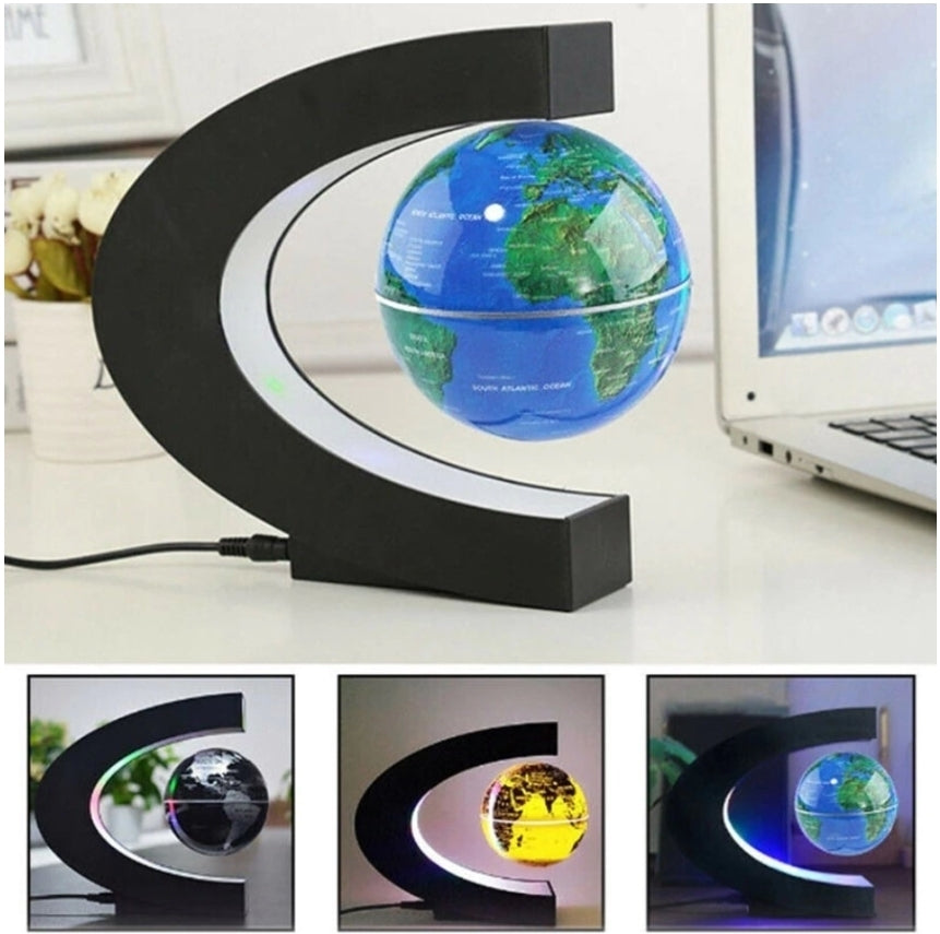 Glob pamantesc plutitor care leviteaza cu suport luminat colorat