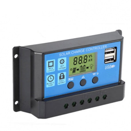 Regulator Controler pentru panou solar, 10A, 12V/24V, Display LCD si 2 porturi USB