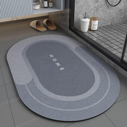Covor de Baie Antiderapant si Absorbant Model Bathroom Oval 58 x 78 cm