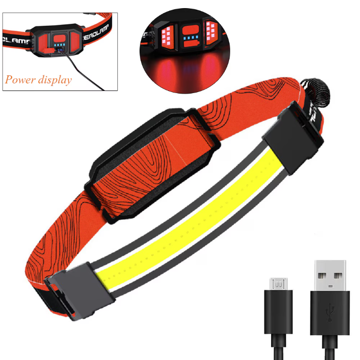 Lanterna pentru cap, cu Banda LED, Incarcare USB