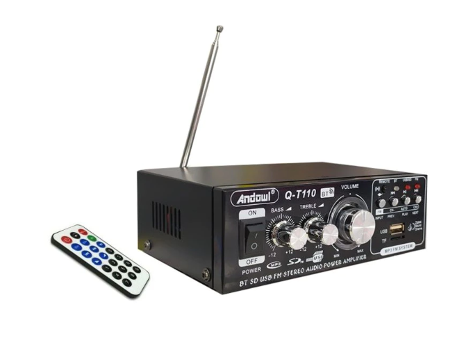 Amplificator Bass Profesional Andowl Q T110 Tip Statie cu Bluetooth Negru