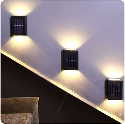 SET 2 LAMPI SOLARE DE EXTERIOR, LED CU ILUMINARE DUBLA