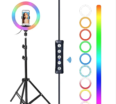 Lampa circulara profesionala LED Ring Light RGB Andowl Q MG34