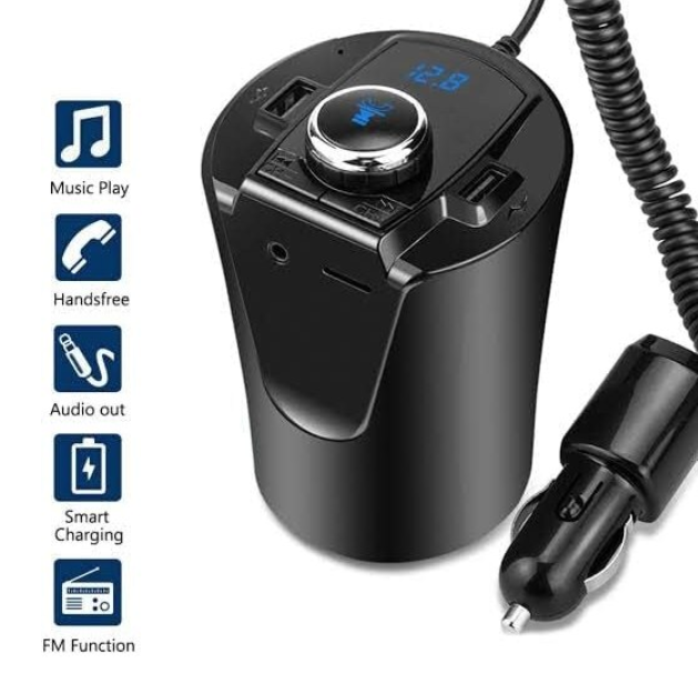 Kit Multifunctional BX6 BX7 FM functie Bluetooth cu 2 porturi USB Slot TF CARD AUX Negru