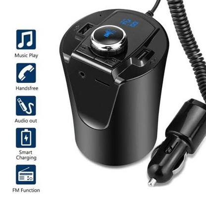 Kit Multifunctional BX6 BX7 FM functie Bluetooth cu 2 porturi USB Slot TF CARD AUX Negru