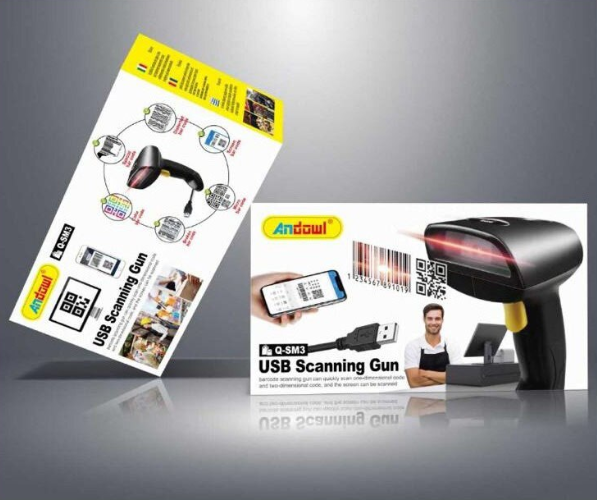Cititor Cod Bare Laser cu Fir USB 1D SM3
