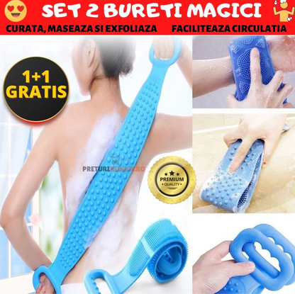Pachet Promo : 2 x Banda pentru Masarea si Spalarea Spatelui din silicon