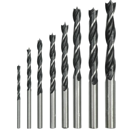 Set 8 burghie spirale Lemn dimensiuni 3-10 mm