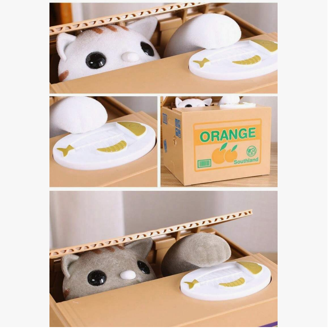 Pusculita automata model pisica, amuzanta interactiva, pentru copii