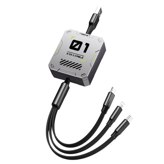 Cablu de date cu 3 mufe diferite Q SJ100 de 100W