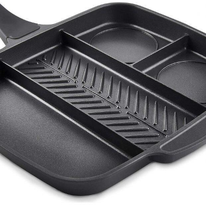 Tigaie Grill ANTIADERENTA Multifunctionala cu 5 Compartimente Pentru Gatit