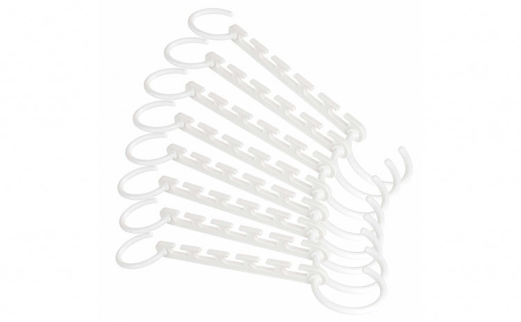 Set 8x Umerase Magic organizatoare haine, economisire 50% spatiu, Wonder hanger, alb