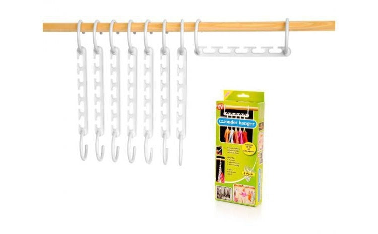 Set 8x Umerase Magic organizatoare haine, economisire 50% spatiu, Wonder hanger, alb