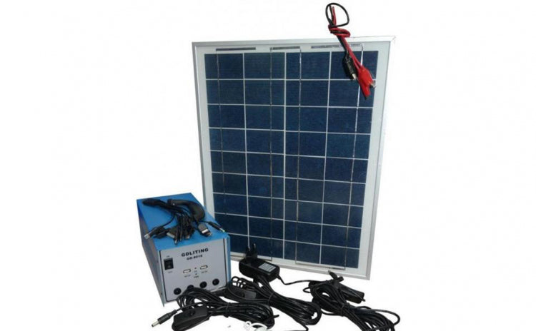 KIT CU PANOU SOLAR CU ACUMULATOR INTERN - IESIRE 220V, PUTERE 100W