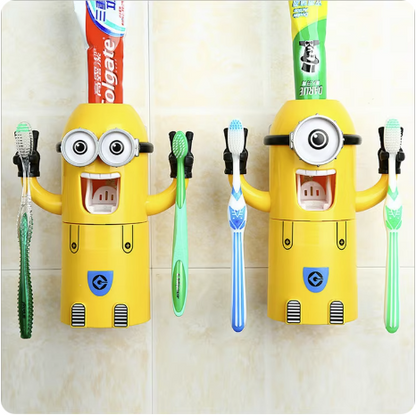 Dozator Minions pasta de dinti, cu suport integrat pentru periute