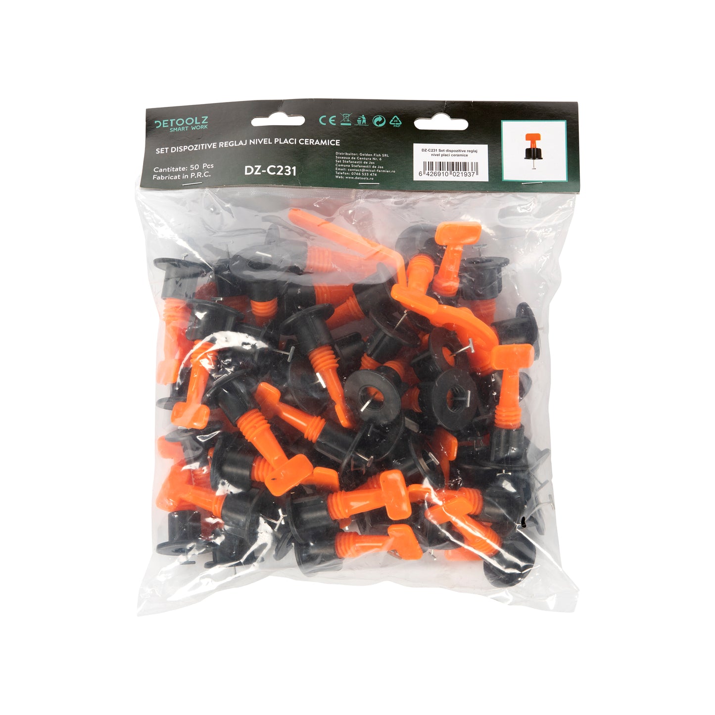 Set dispozitive reglaj nivel placi ceramice 50 pcs